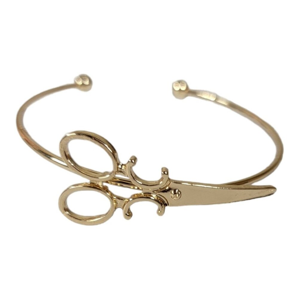 Scissor Sewing Gold charms cuff Bangle Bracelet jewelry